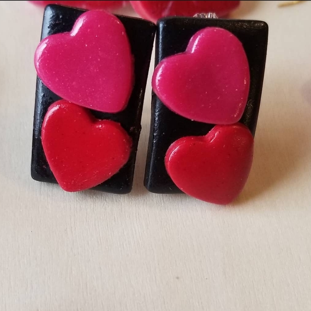 Love blocked earrings
